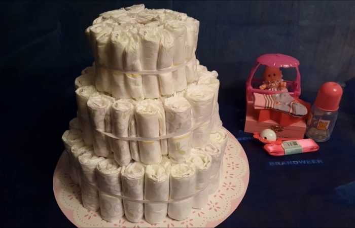 Торт из памперсов для девочки — 180 фото идей оригинальных тортов из памперсов + инструкция создания своими руками с примерами готовых изделий